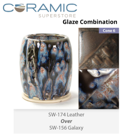 Leather SW174 over Galaxy SW156 Stoneware Combination Leather SW174 over Galaxy SW156 Stoneware Combination